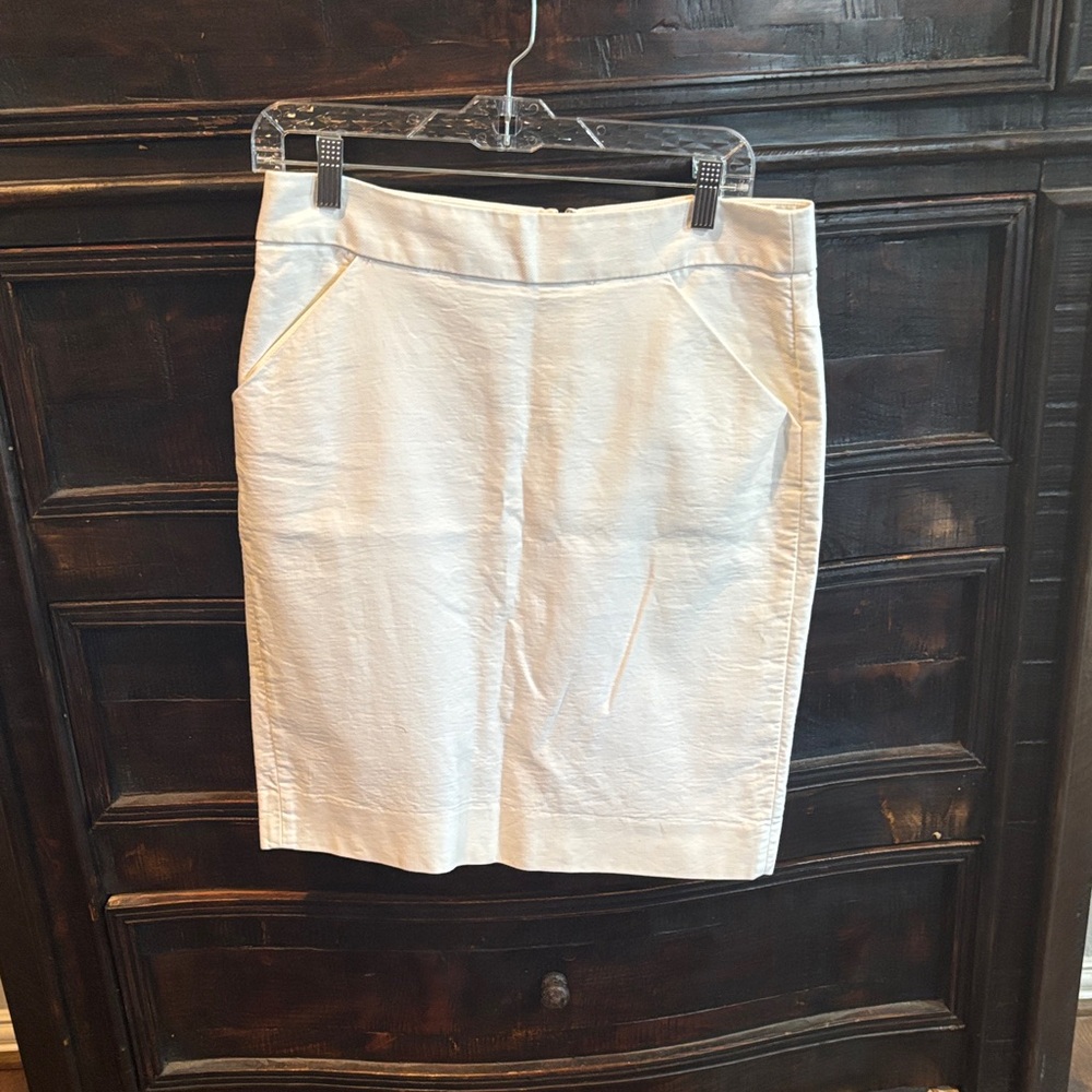 J. Crew Cream Pencil Skirt